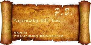 Pajenszky Dókus névjegykártya